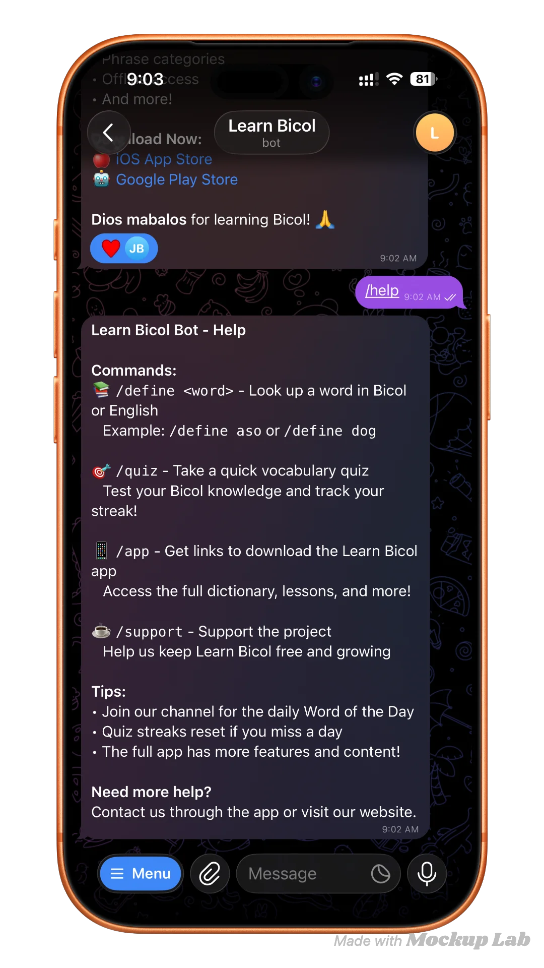 Learn Bicol Telegram Bot